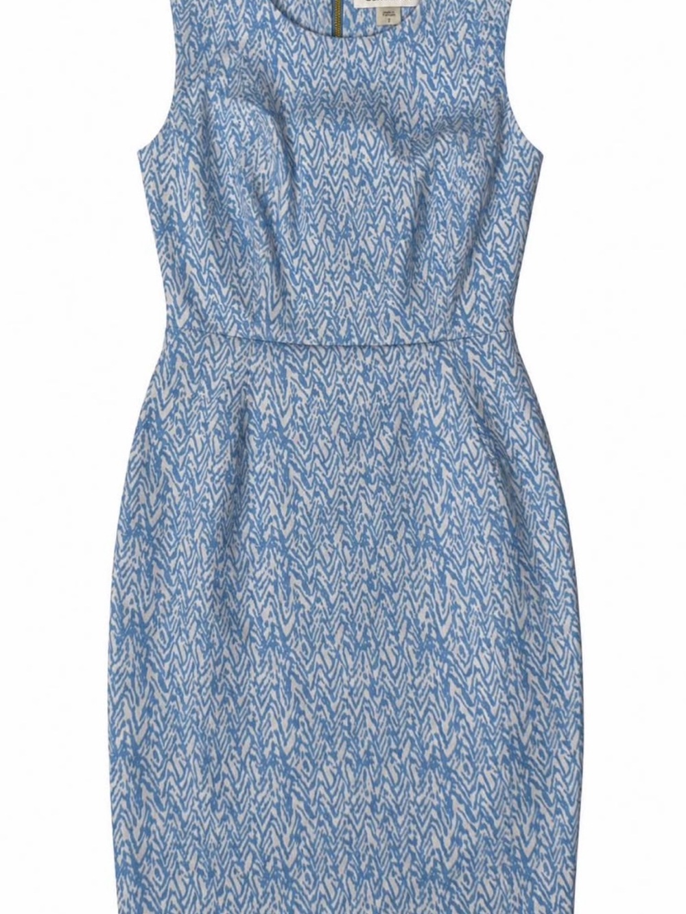 Calvin Klein Women’s Size 2 Blue White Printed Sheath Dress Sleeveless Career
